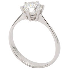 Solitaire Engagement Ring, GIA Graded Round Diamond 1.20ct in 18K White Gold