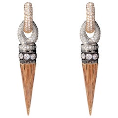 Rosa Van Parys Royal 3.0 White Diamond 18 Karat Gold Dangle Earrings