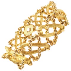 Tiffany & Co Jean Schlumberger Rope Work Yellow Gold Link Bracelet