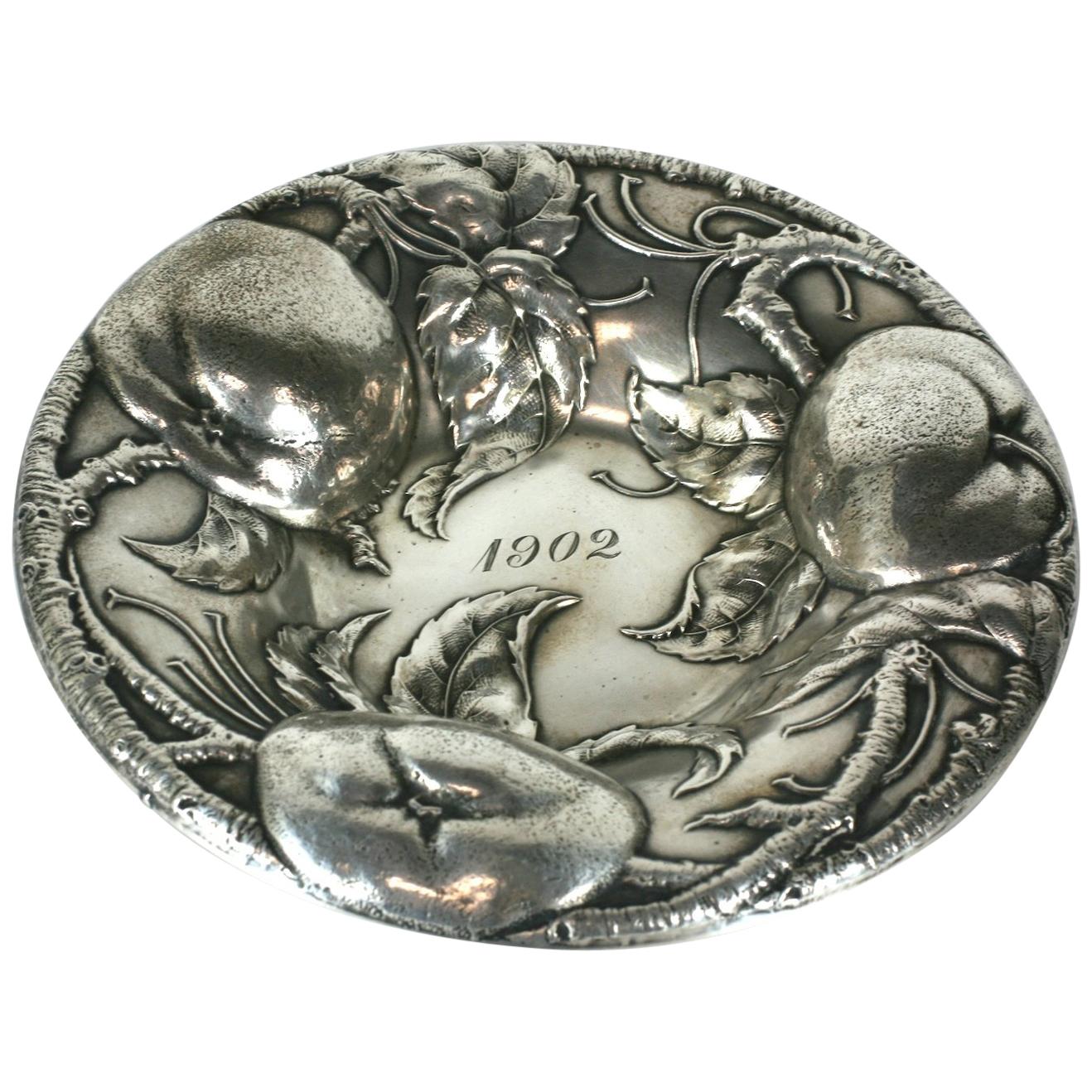 Victorian Sterling Apple Motif Dish, Alvin