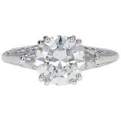 Bague Tacori en platine avec un diamant de 2::3 carats certifié GIA