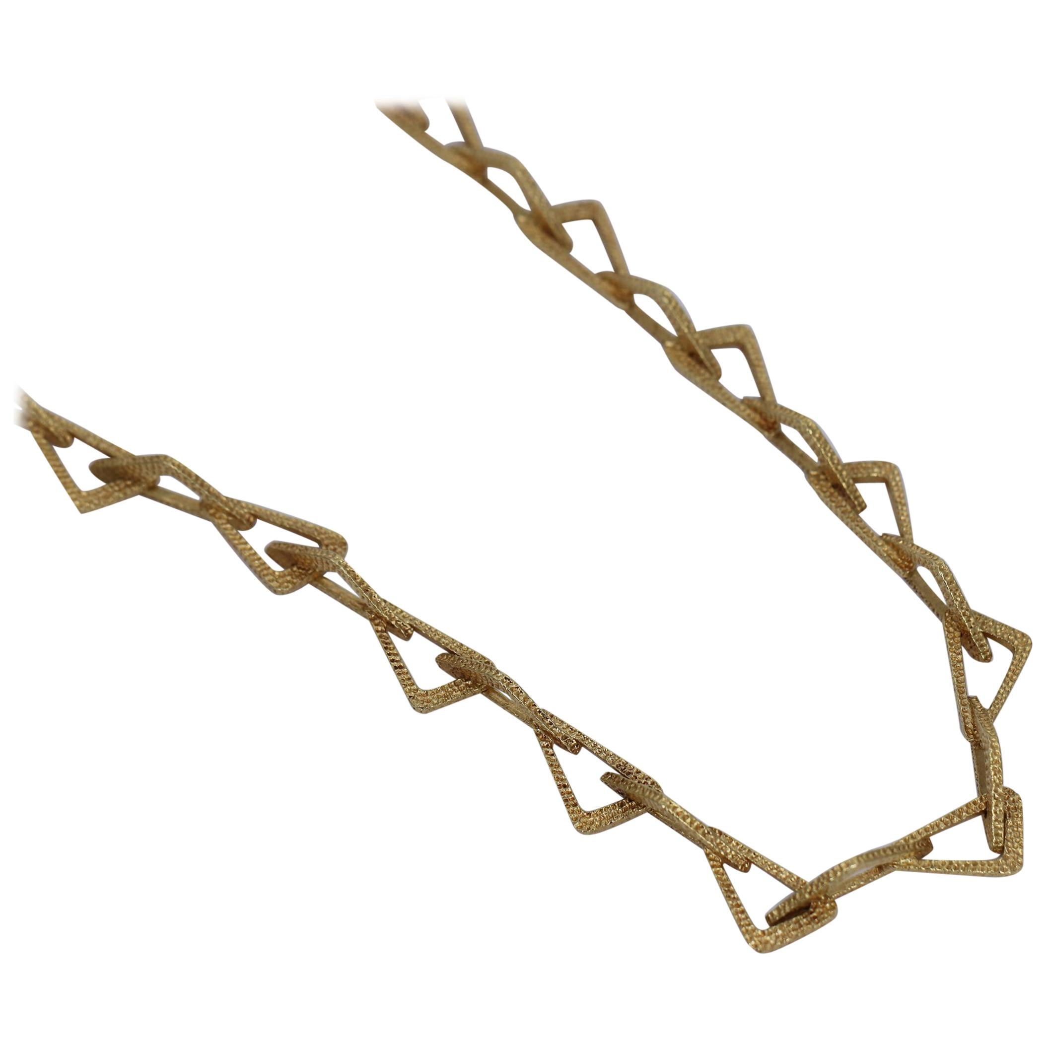 Gold Open Geometric Link Necklace
