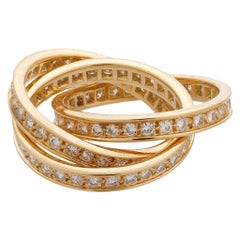 Cartier 18 Karat Yellow Gold "Trinity" Diamond Ring