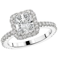 GIA Certified Radiant Cut Diamond Engagement 950 Platinum Ring
