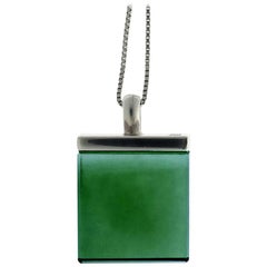 Contemporary Pendant Necklace with Green Quartz by the Artist