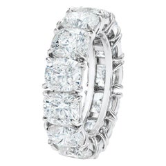 Cushion Cut 4.50 Carat Diamond Eternity 950 Platinum Band