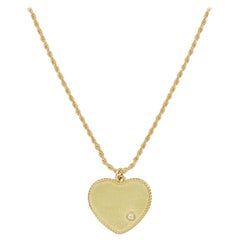Yvonne Leon's Heart Necklace in 18 Karat Yellow Gold with Diamonds