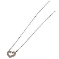 Cartier 18 Karat White Gold C Necklace