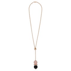 Cartier 18 Karat Gold Pink Opal, Onyx, and Diamond Evasions Joaillieres Lariat N