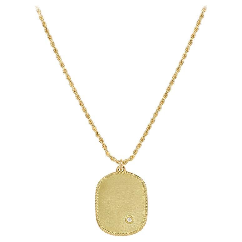 Yvonne Leon's Necklace Ellipse in 18 Karat Gold with Diamonds For Sale