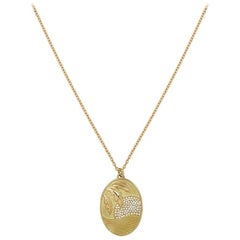 Yvonne Leon's Necklace Happiness Medal with Diamonds in 18 Karat Gold