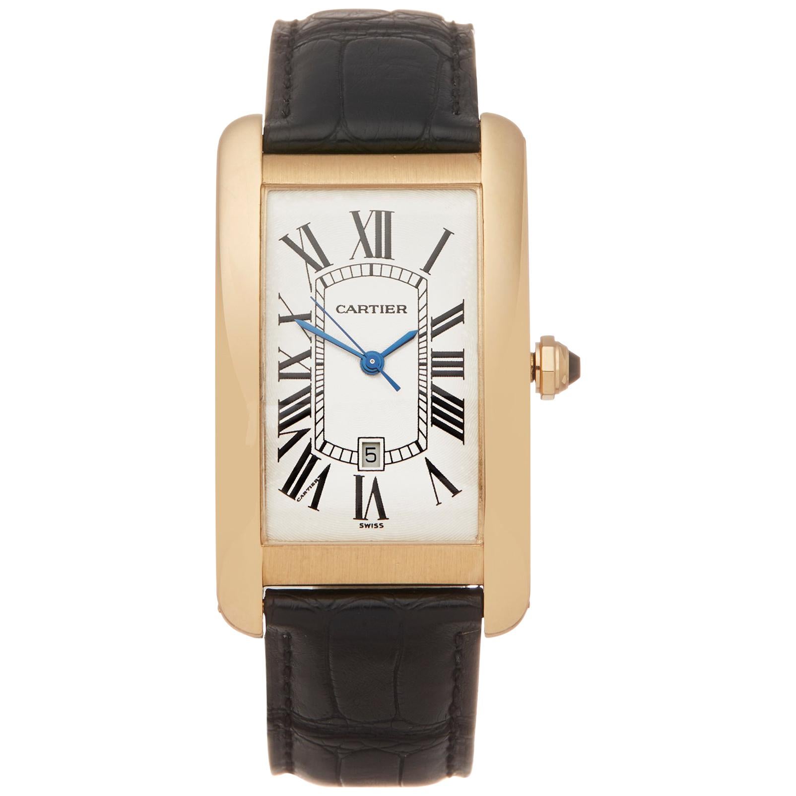 Cartier Tank Americaine 18K Yellow Gold 
