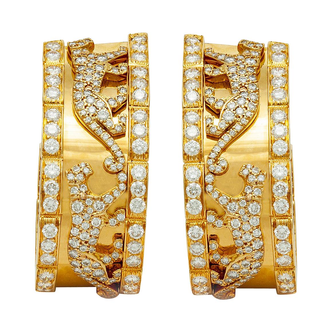 Cartier Diamond Panther Earrings