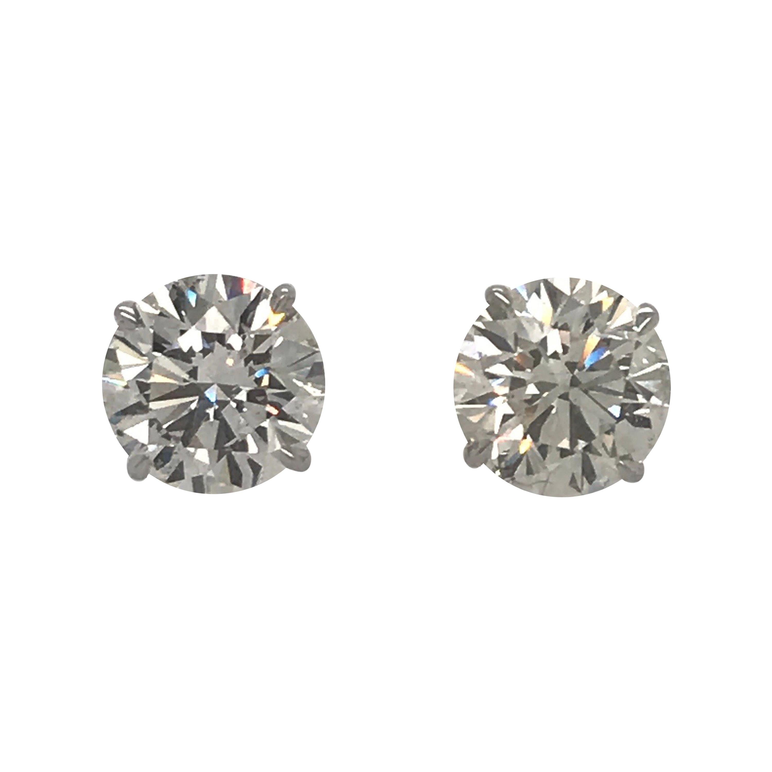 GIA Certified Diamond Stud Earrings 8.02 Carat 18 Karat White Gold