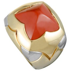 Bulgari Pyramid Coral Yellow Gold Ring