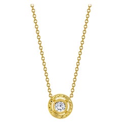 Diamond 18 Karat Yellow Gold Pendant, .35 Carat