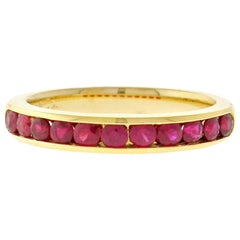 Retro Tiffany & Co. Round Ruby Part Circle Band Ring