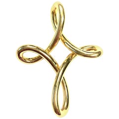 Tiffany & Co. Elsa Peretti Yellow Gold Large Infinity Cross Pendant