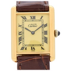 Cartier Tank Must de Men's Sized Watch with Champagne Dial, 1990s