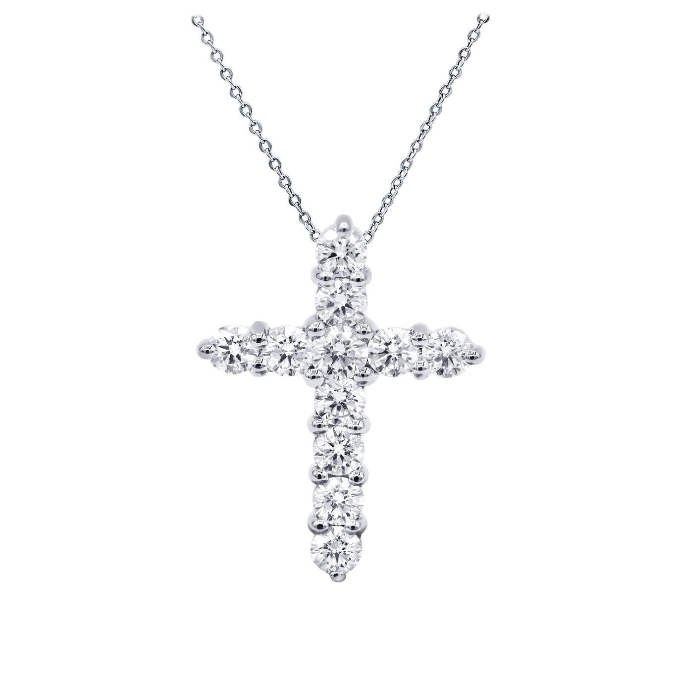 Timeless Diamond Cross Necklace For Sale