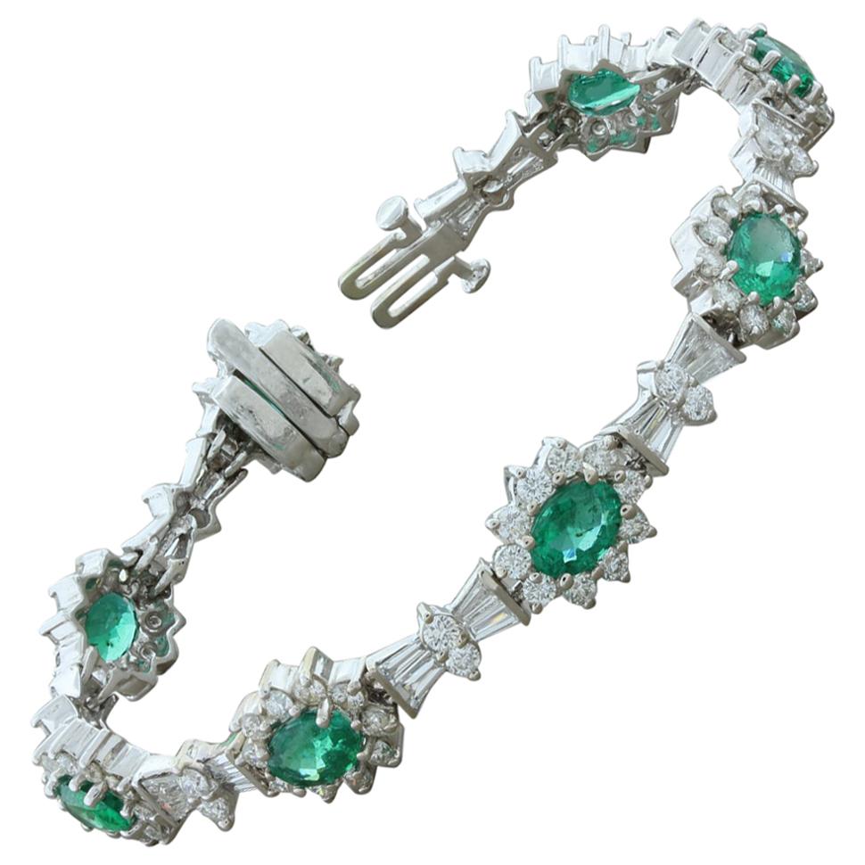 Emerald Diamond Gold Bracelet