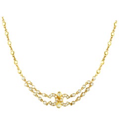 Cartier Vintage Diamond Yellow Gold Choker Necklace