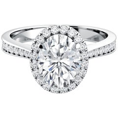 Oval Cut Diamond GIA Certified Engagement Anniversary 950 Platinum