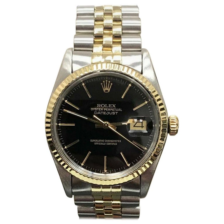 black and gold rolex datejust