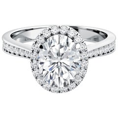 Oval Cut Diamond GIA Certified Engagement Anniversary 950 Platinum