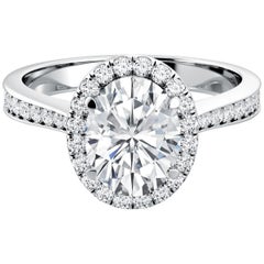 Oval Cut Diamond GIA Certified Engagement Anniversary 950 Platinum