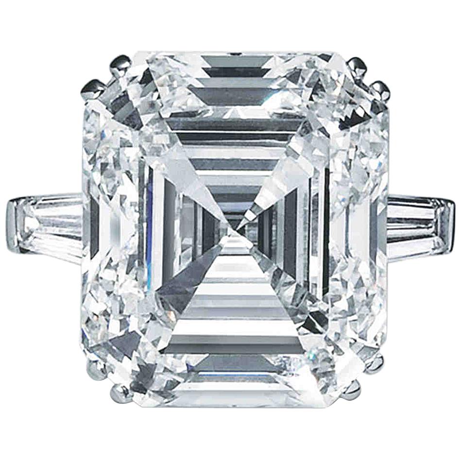 1 Carat Asscher Cut GIA Diamond Engagement 950 Platinum Ring For Sale
