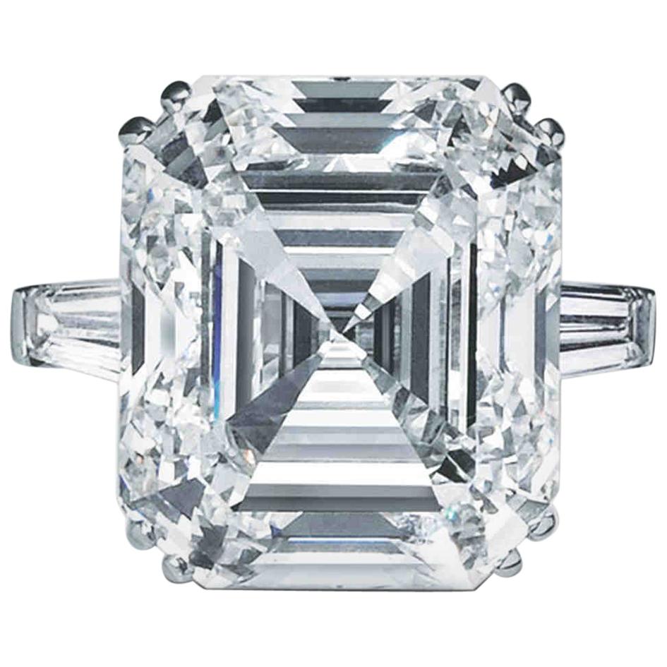 2 Carat Asscher Cut GIA Diamond Engagement 950 Platinum Ring For Sale