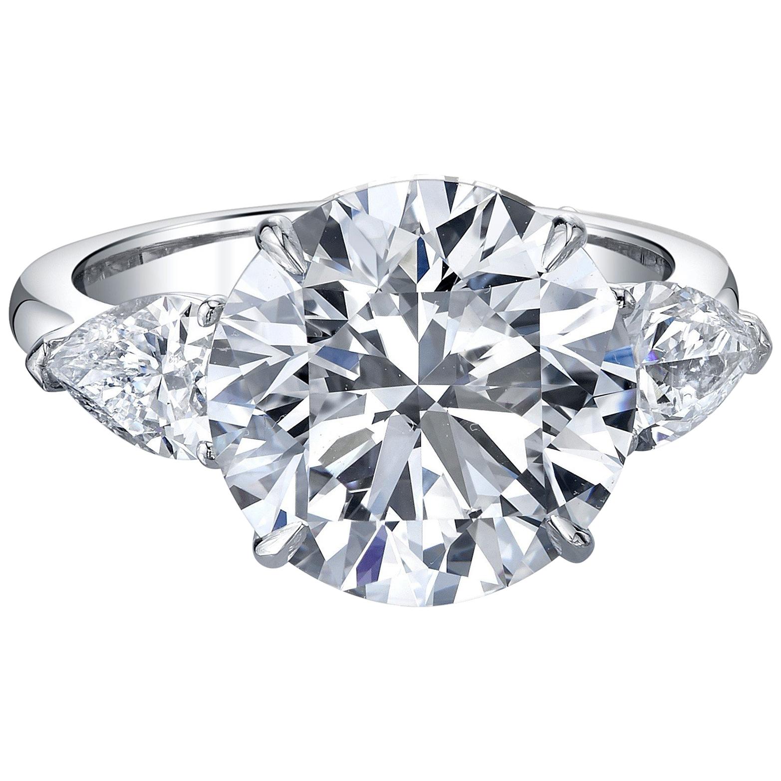 2 GIA Round Cut Diamond Engagement in Platinum 950 Setting For Sale