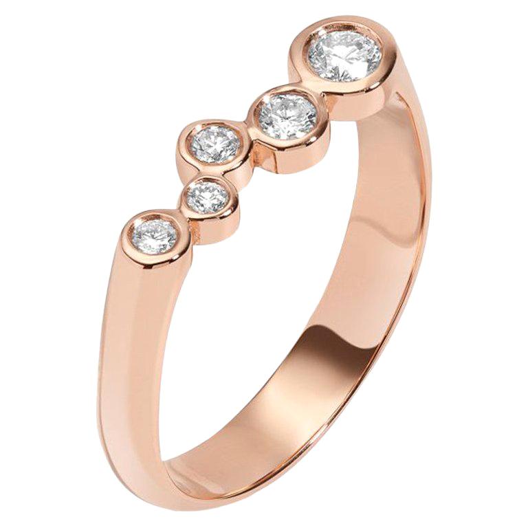 0.27 Carat White Diamond 14 Karat Rose Gold Bar Ring