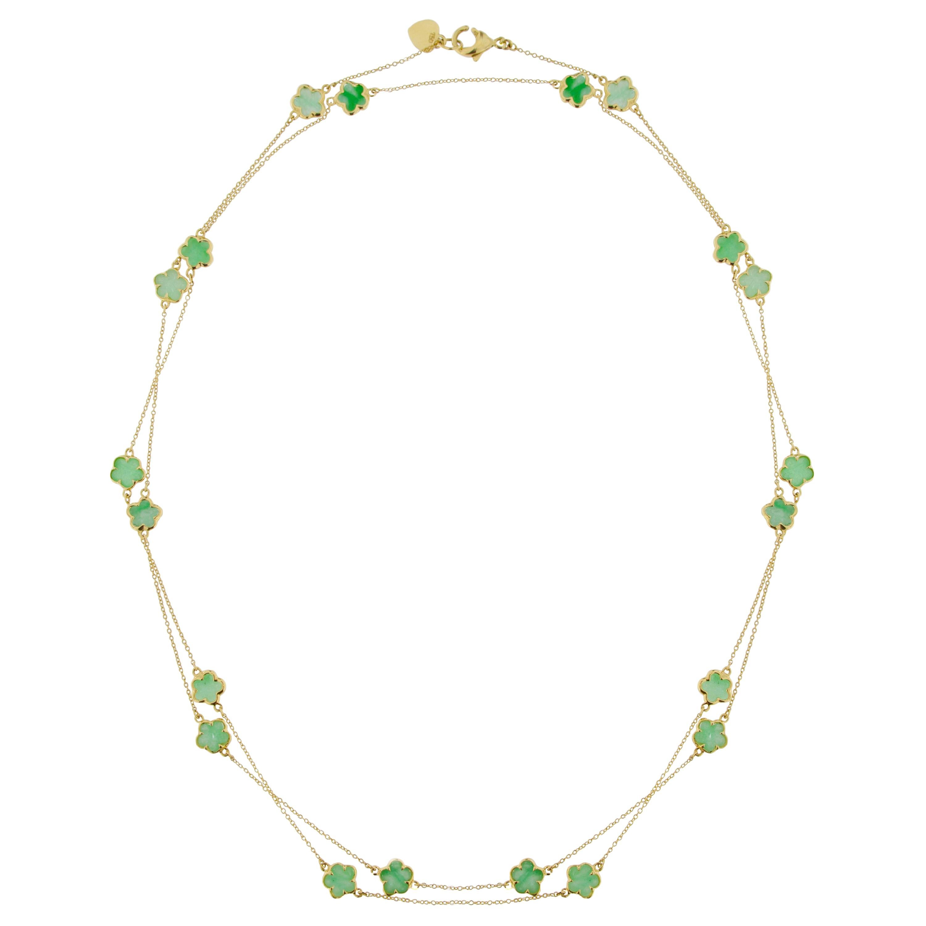 Jona Burmese Jade 18 Karat Yellow Gold Chain Necklace