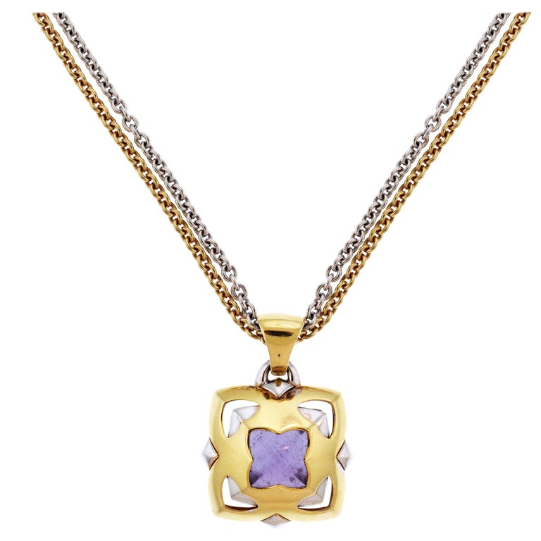 Gold Chains For Sale >> Bvlgari Pyramid Gold Amethyst Pendant With Two Tone Gold Chain Necklace Gold Chains For Sale >> Bvlgari Pyramid Gold Amethyst Pendant With Two Tone Gold Chain Necklace