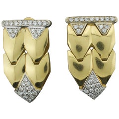 Italienische flexible italienische Diamant-Ohrringe aus 18 Karat insgesamt 1,00 Karat