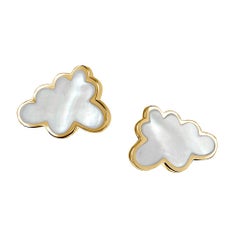 18ct Yellow Gold Vermeil and Mother of Pearl Cloud Earrings