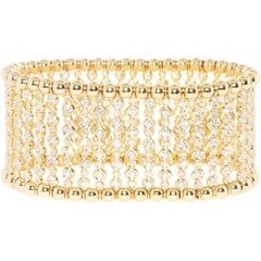 Expandable 18 Karat Yellow Gold and Diamond Bracelet