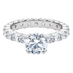 1 Round Cut Diamond Gia Certified Engagement Eternity Band 950 Platinum