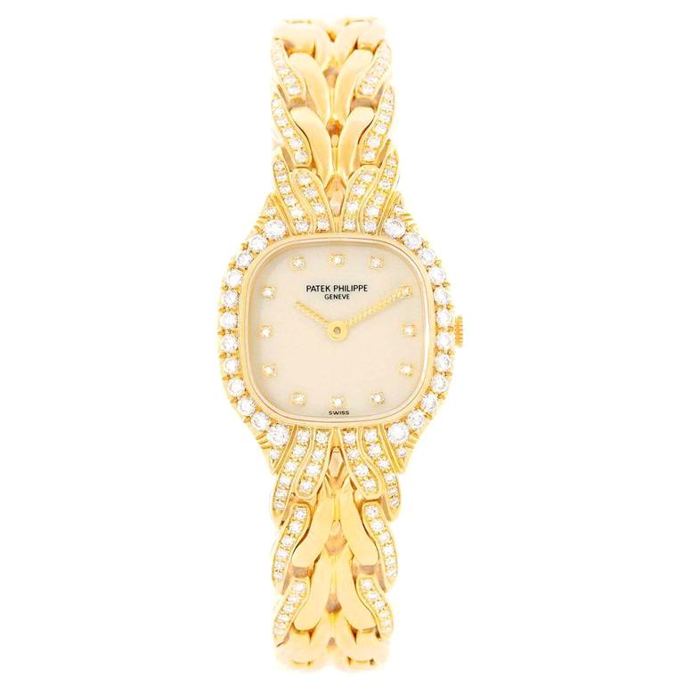 Patek Philippe La Flamme 18 Karat Yellow Gold Diamond Ladies Watch 4815/3