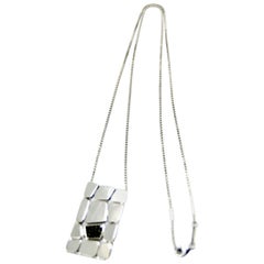 Roberto Coin Necklace Ariculate and Geometric Pendant with Black Diamonds