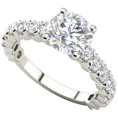 1 Round Cut Diamond GIA Certified Engagement Band 950 Platinum