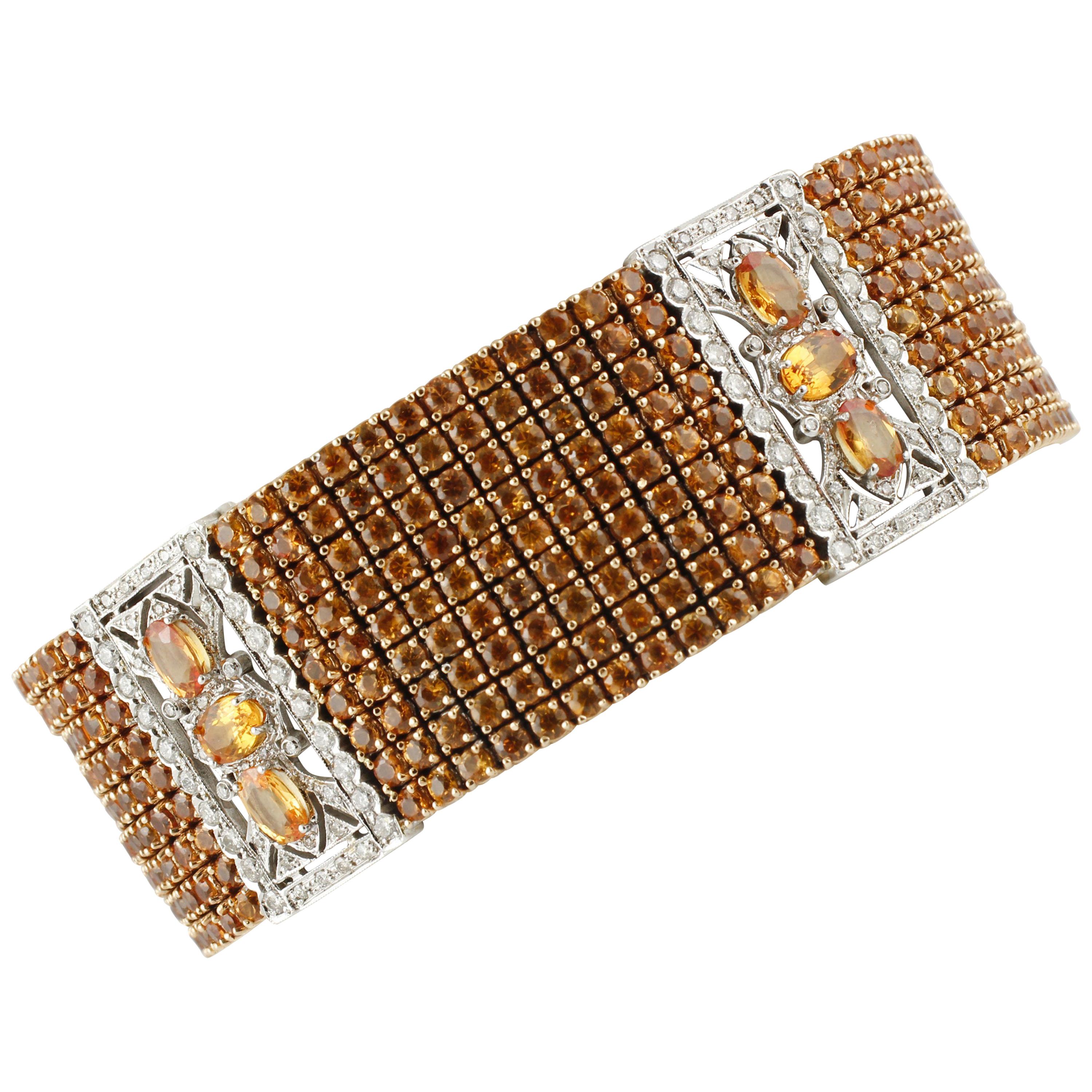 Saphire und Diamanten Schönes A Link-Armband