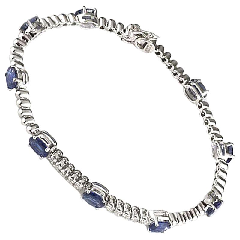Sapphire and Diamond Line Bracelet 4.75 Carat