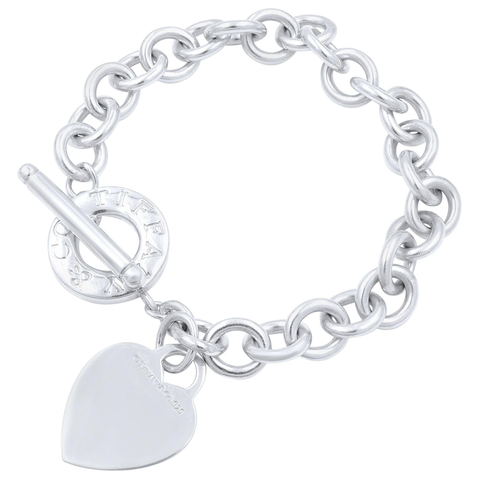 Tiffany & Co. Sterling Silver Toggle Heart Charm Bracelet