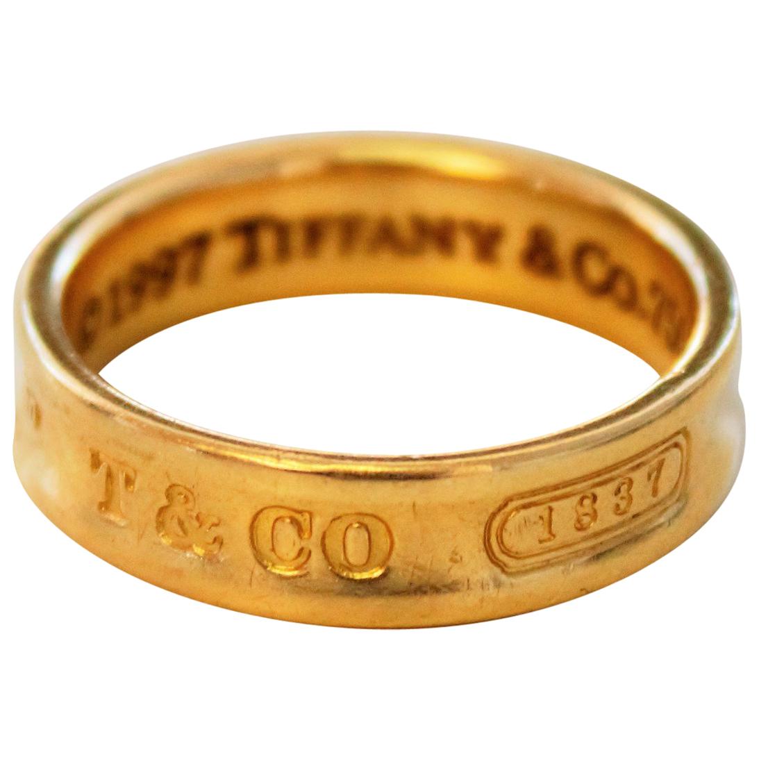 Tiffany & Co. 18 Karat Yellow Gold 1837 Band Ring