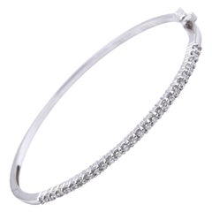 14 Karat White Gold Diamond Bangle Bracelet