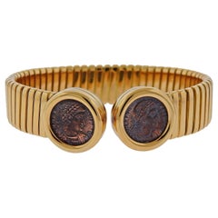Bulgari Monete Ancient Coin Gold Cuff Bracelet
