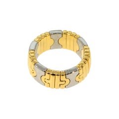 Bvlgari 18 Karat Yellow Gold and Stainless Steel Parentesi Ring